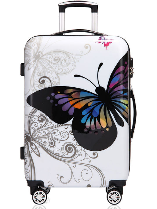 Среден самолетен куфар Monzana Butterfly 68x43x27 см 4 колела 360-градусово въртене поликарбонат многоцветен Среден самолетен куфар Monzana Butterfly 68x43x27 см 4 колела 360-градусово въртене поликарбонат многоцветен