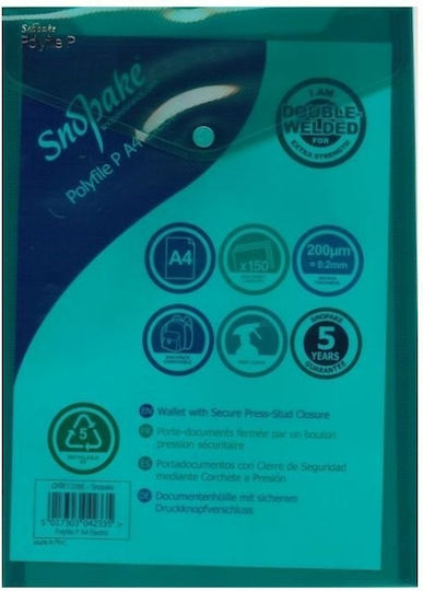 Snopake A4 Translucent Green Button Folder 24x33