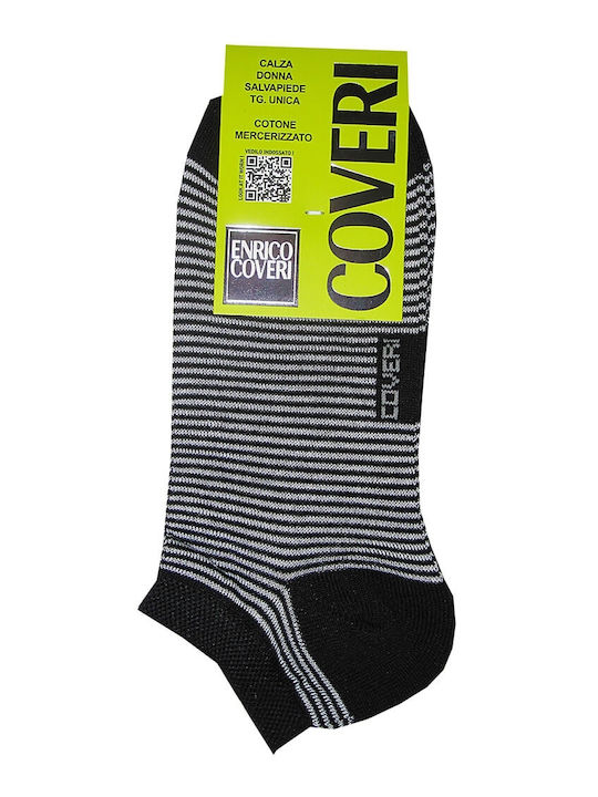 Enrico Coveri Damen Gemusterte Socken Black 1Pack