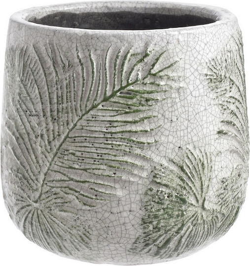 Keramik-Pflanzgefäß mit Blattabdruck 23,5x21,5cm