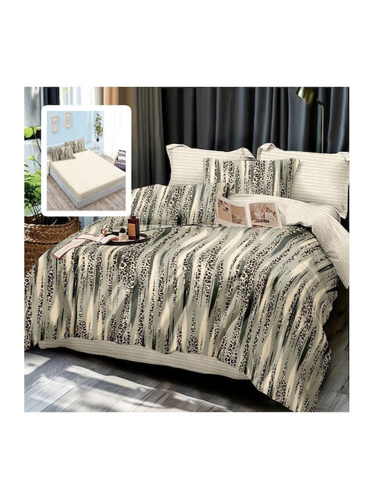 Pucioasa Set Husă de Pilotă Dublă cu 4 Fețe de Pernă 200x220 Animal Print