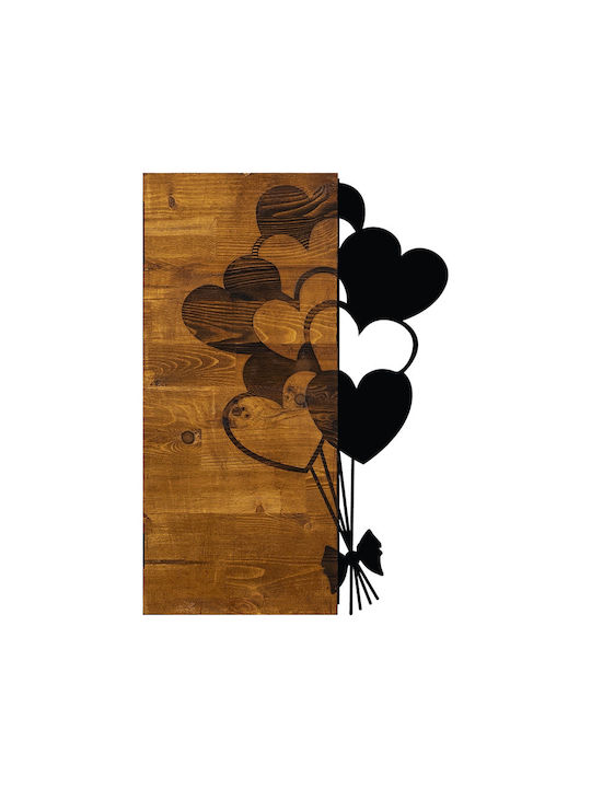 Pakketo 3D Mixed Art Hearby Μαύρο από Ξύλο 58x3x39cm