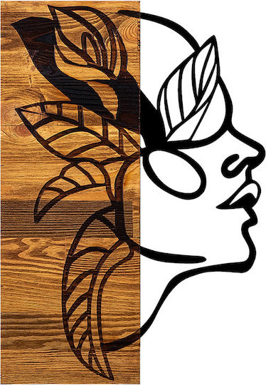 Pakketo 3D Mixed Art Redian Black Wooden Wall Decor 50x3x34cm