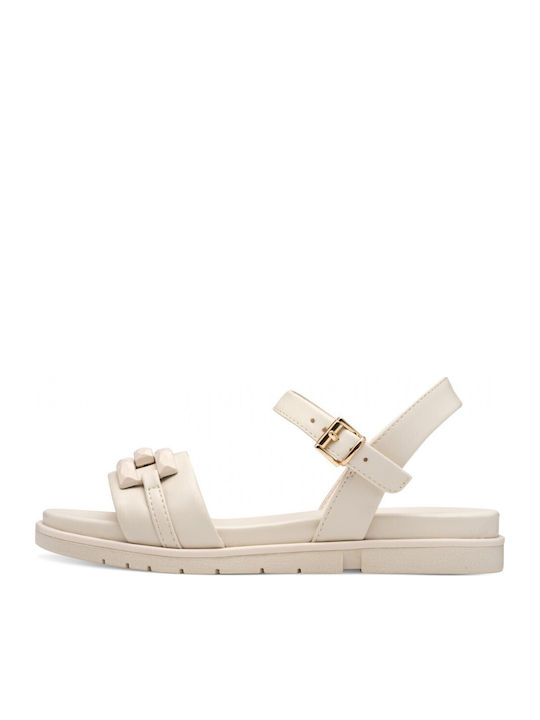 Marco Tozzi Women's Flat Sandals in Ecru Color
