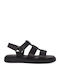 Connie Leather Women's Flat Sandals Black