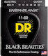 Dr Strings Black Beauties Bke-11 Electric Guitar Strings 011 050 Heavy