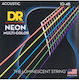 Струни за акустична китара Dr Strings Neon Multicolor Nmca-10 с покритие от фосфорен бронз 010 048 изключително леки
