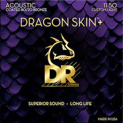 Dr Strings Dragon Skin+ Da8-11 Coated 80/20 Bronze Χορδές Ακουστικής Κιθάρας 011 050 Custom-light Dr Strings Dragon Skin+ Da8-11 Coated 80/20 Bronze Χορδές Ακουστικής Κιθάρας 011 050 Custom-light