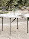 Comfort Outdoor Dinner Foldable Table with Plastic Surface and Metal Frame White Shade 120x120x74cm