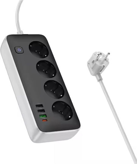 Hoco Πολύπριζο 4 Θέσεων με USB-A και USB-C