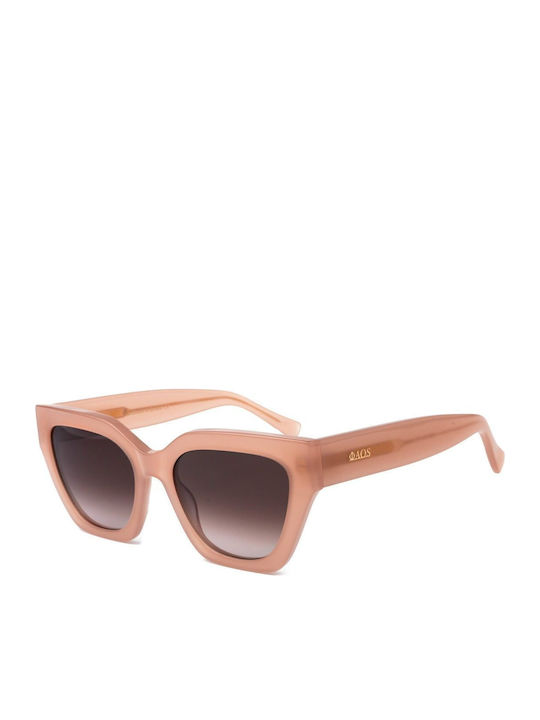 Faos Skyros Women's Sunglasses with Pink Plastic Frame and Brown Gradient Lens SKYROS017565319145
