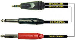 Schulz Kabel 2x 6.3mm male - 3.5mm male 2m