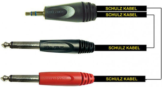 Schulz Kabel Cable 2 x 6.3mm male - 3.5mm male 2m