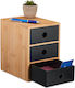 Relaxdays Schreibtischschublade 3 Positionen 15x20x21cm Braun