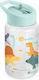 Miniland Kids Water Bottle Dinosaur Plastic with Straw 450ml (Various Designs/Colours)