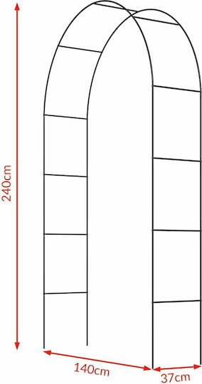 Arcadă Metalică de Grădină pentru Flori Cățărătoare 240x140x37cm Arcadă Metalică de Grădină pentru Flori Cățărătoare 240x140x37cm