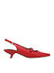 Pumps mit flachem Absatz Rot