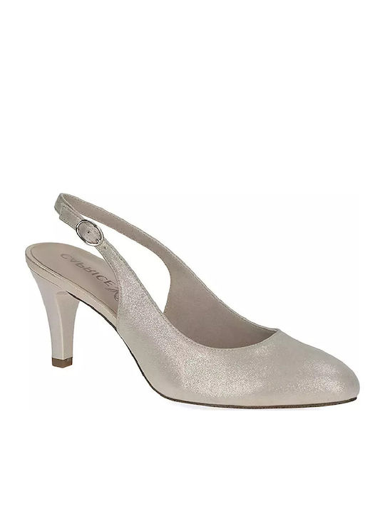 Leder Pumps Goldene