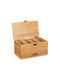 Relaxdays Coș de Depozitare Bambus cu capac Bej 20x12x11cm 1buc
