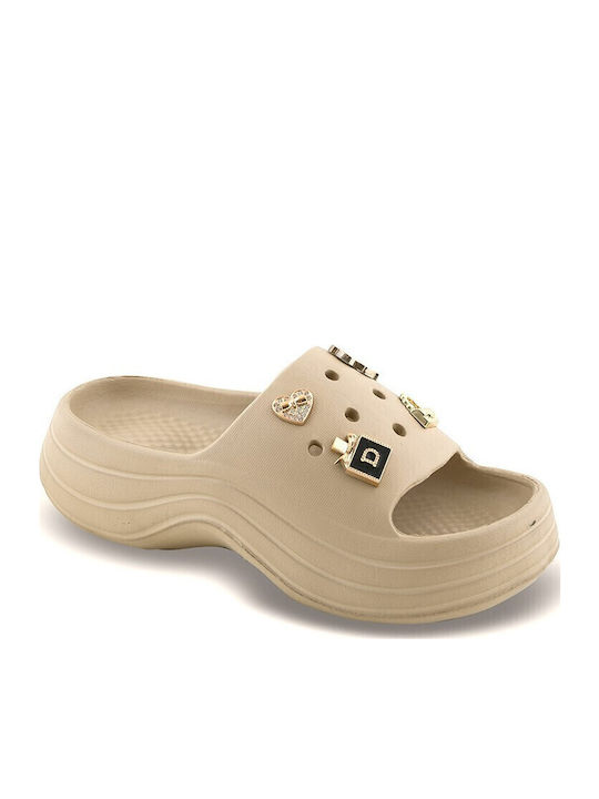 Women's Platform Flip Flops Beige