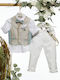 Mi Chiamo Baptism Suit with Vest for Boys Turquoise A4691