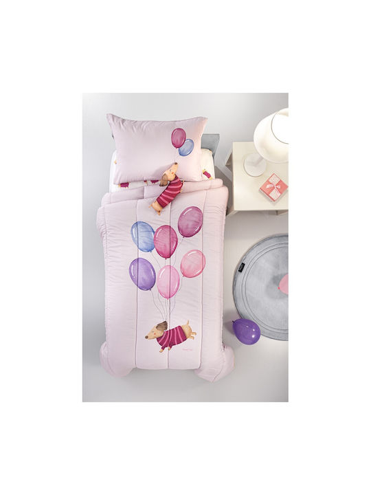 Saint Clair Kids Quilt Set Single with Pillowcase Pet Fuchsia 160x220cm