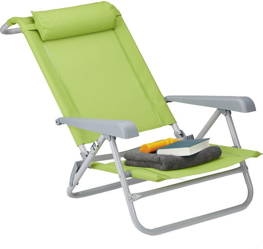 Foldable Lounge Chair Leg Green 38.5cm x 58cm x 112cm Relaxdays