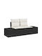 Zweisitziges Sofa Außenbereich Rattan mit Kissen 55x55x37cm