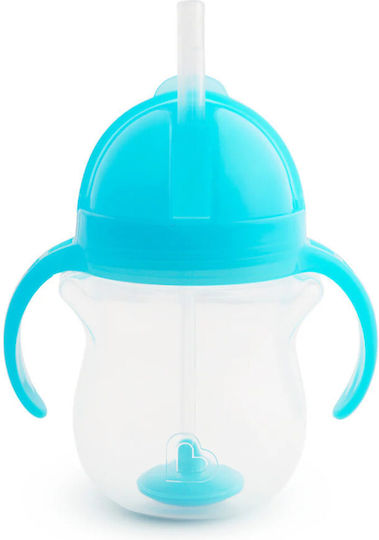Munchkin Toddler Cup with Handles and Straw Click Lock Plastic Light Blue 207ml for 6m+