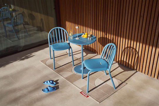 Outdoor Chair Aluminum Wave Blue 2pcs 52x56x80.5cm