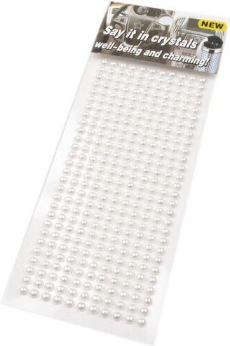 Selbstklebende Perlen Weiß 4mm 308 Stück