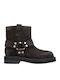 Leder Stiefeletten Damen Braun