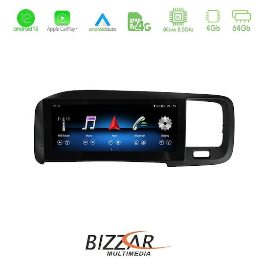 Bizzar Auto-Audiosystem für Volvo S60 2015-2018 (Bluetooth/USB/WiFi/GPS/Apple-Carplay/Android-Auto/Notenblätter) mit Touchscreen 8.8"