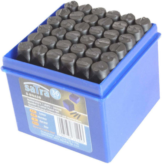 Set de poansoane litere și cifre 8mm 36 piese