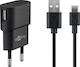 Goobay Charger with USB-A Port and Cable USB-C 5W Blacks (45298)
