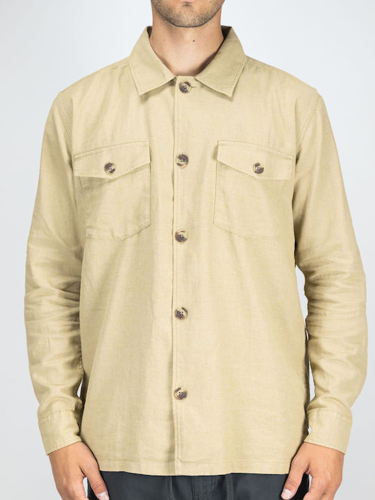 Indicode Linen Shirt Beige Indicode Linen Shirt Beige