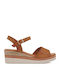Women's Leather Platform Shoes Tabac Brown