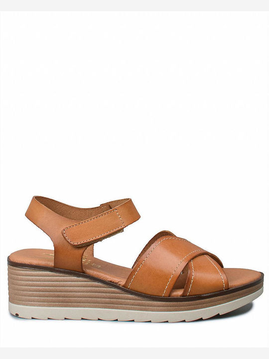 Women's Leather Platform Shoes Tabac Brown