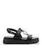 Women's Leather Platform Shoes Black