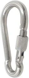 Carabinier cu închidere sigură, placat cu zinc, 80mm Mega