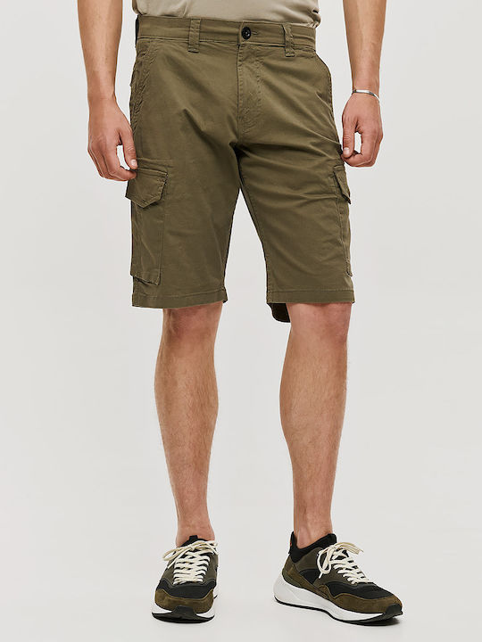 Brokers Jeans Ανδρική Βερμούδα Cargo Khaki