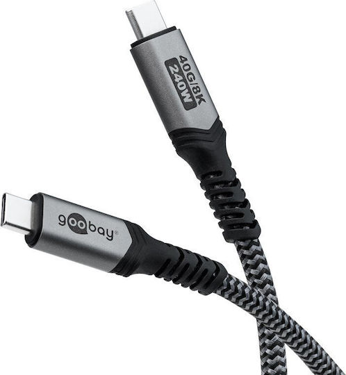 Goobay Braided USB 4 Video Cable USB-C Male - USB-C 240W PD Black 1m 74211 Bulk