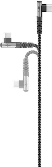Goobay Braided USB 2.0 Cable USB-C male - USB-C / USB-A 60W Gray 0.5m (64655)