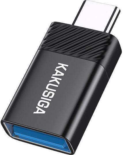 Kakusiga Конвертор USB-C мъжки към USB-C женски Черен 1бр KSC-1406