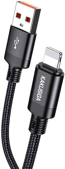 Kakusiga Braided USB-A to Lightning Cable 15W Black 1m (KSC-970-L-BK)