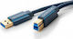 Clicktronic USB 3.0 Kabel USB-A-Stecker - USB-B-Stecker Blau 3m