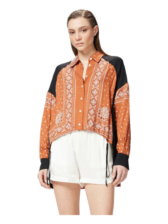 Pinko Clocks Women's Long Sleeve Shirt Orange