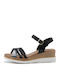 Anatomic Women's Leather Ankle Strap Platforms Black