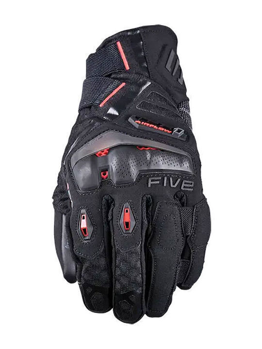 Five TFX1 Airflow Short Summer Men's Motocross Gloves Black/Fluo Red