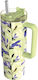Quokka Handled Tumbler Θερμός Γυάλινο / Ανοξείδωτο BPA Free 950ml Matcha με Λαβή και Καλαμάκι